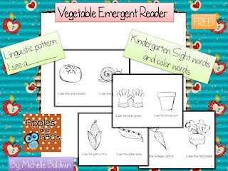 Free Vegetable Emergent Reader