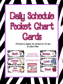Animal Print Daily Schedule Cards