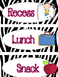 Animal Print Daily Schedule Cards - Apples & ABC's