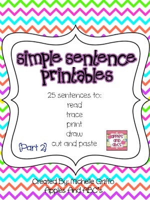 Reading and Printing Simple Sentences: Pack 2 and 3