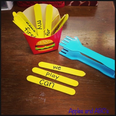 French Fry Sight Word Activity!