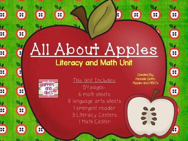 All About Apples Unit and FREEBIE!