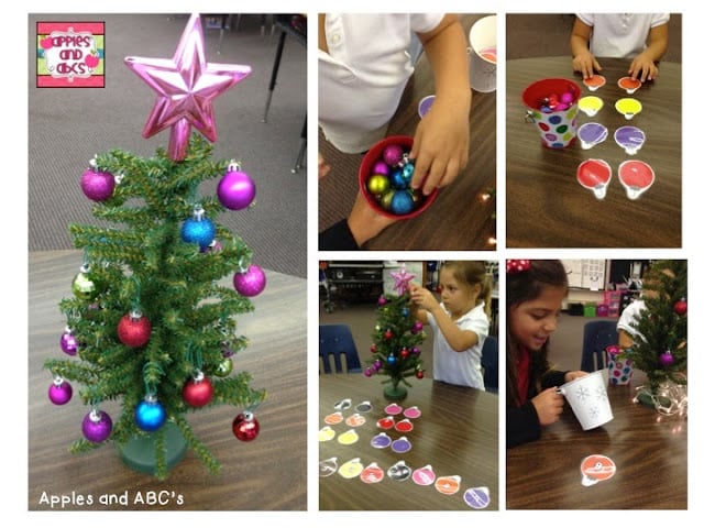 Christmas Tree Decorating…learning colors and numbers