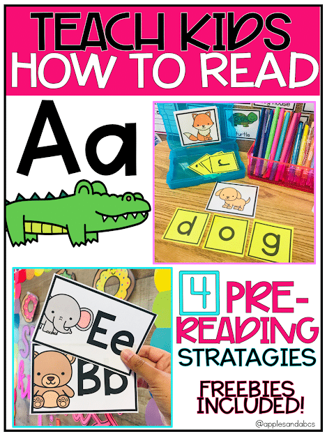 Pre-Reading Strategies – 4 Tips on Teaching Kids How to Read! FREEBIE