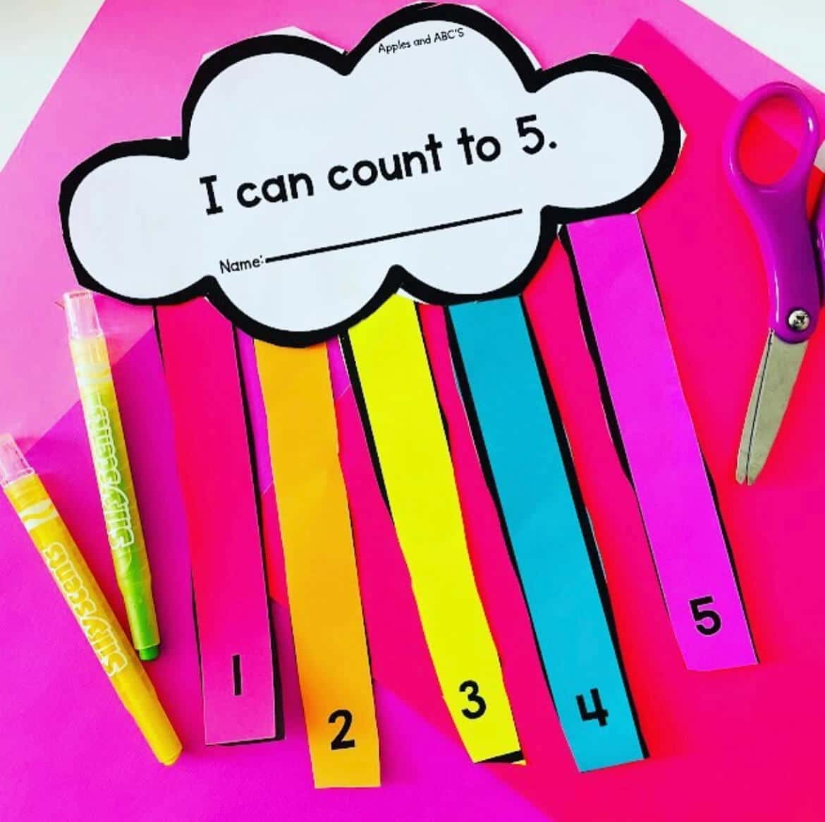 rainbow counting craft freebie picture